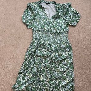 J Crew Green Floral Dress